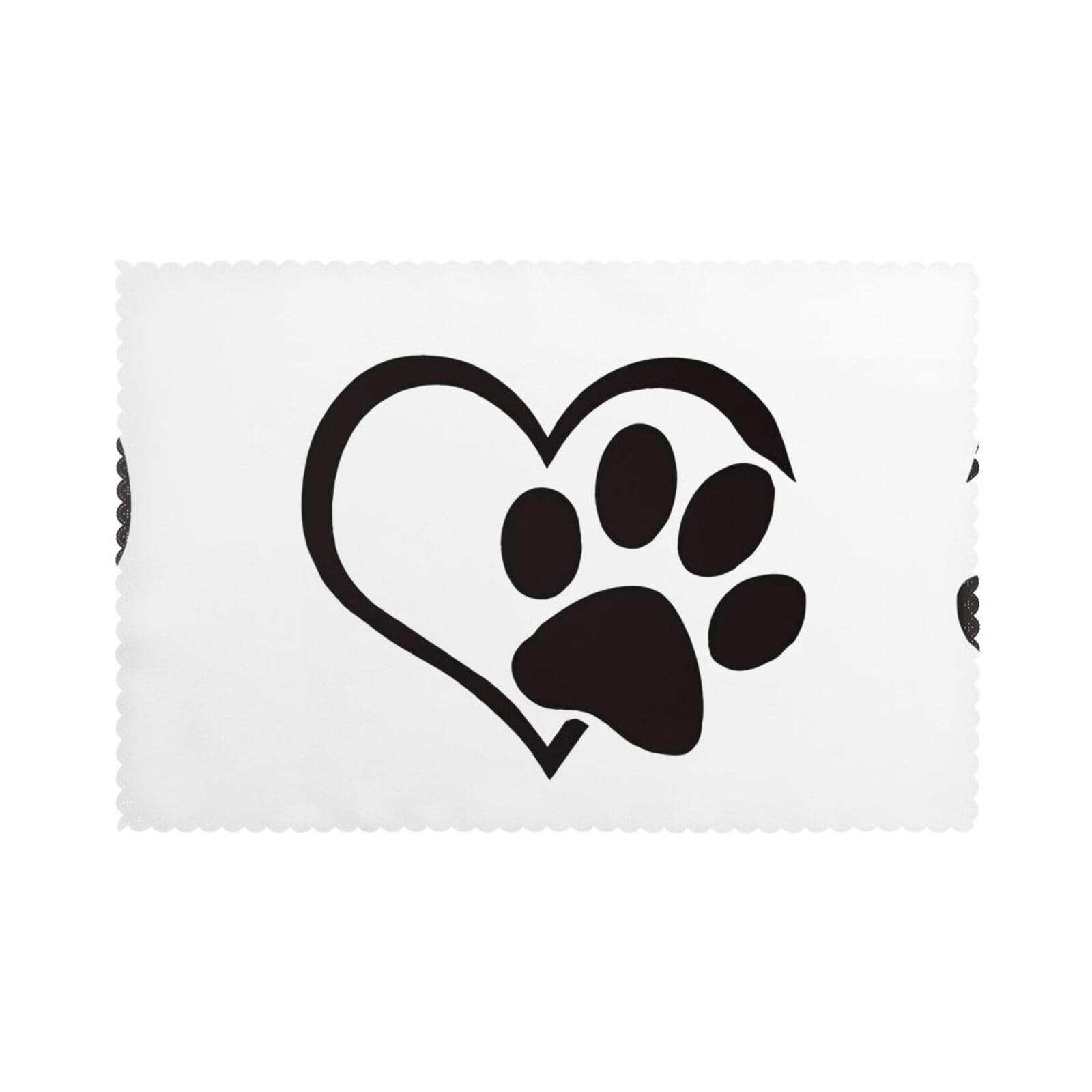 Pawprint Printed table mat set (6 pieces) - Aesthetic upgrade for family gatherings and hotel banquets