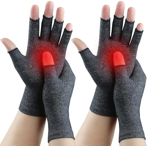 Buy 2 Pairs Copper Arthritis Gloves For Women & Men - Fingerless