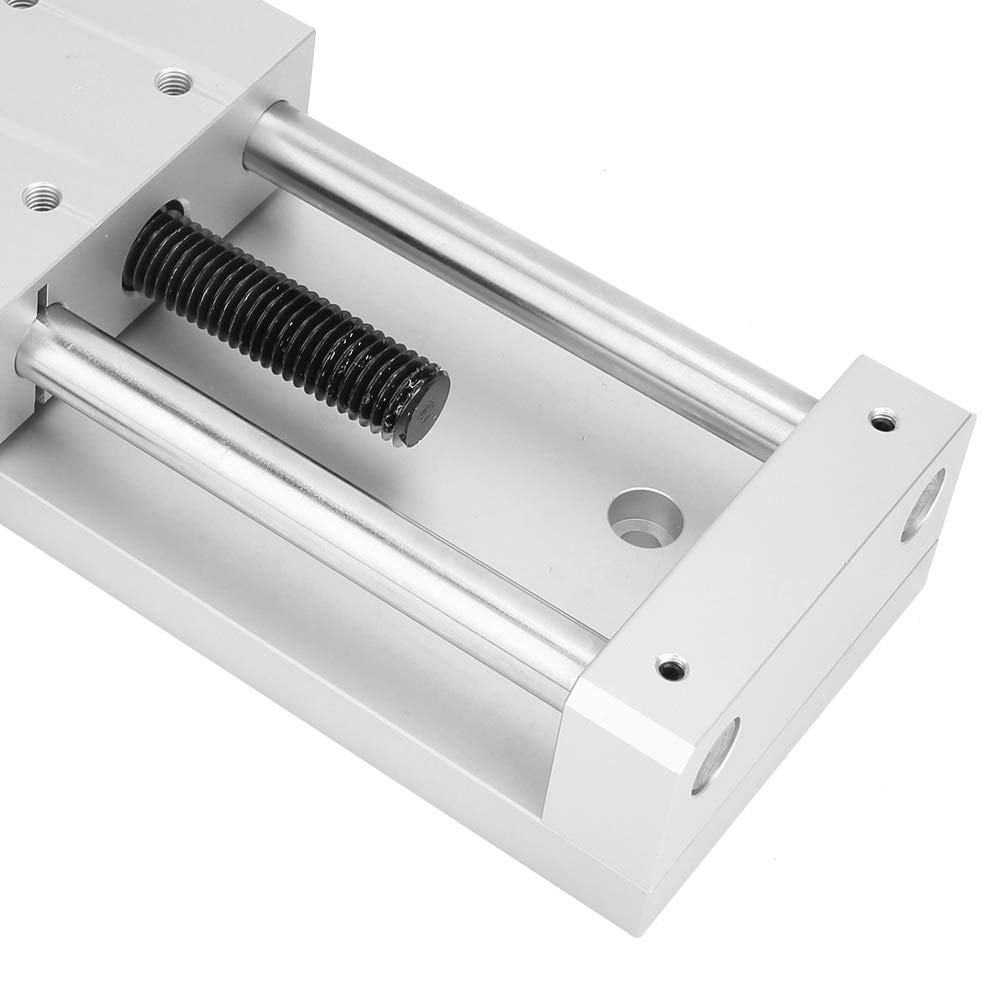 Tavolo scorrevole 150 mm con binario lineare, attrezzatura per tavolo scorrevole lineare manuale, modulo guida lineare manuale, modulo tavolo scorrevole con vite a croce, 80x80mm （150mm）