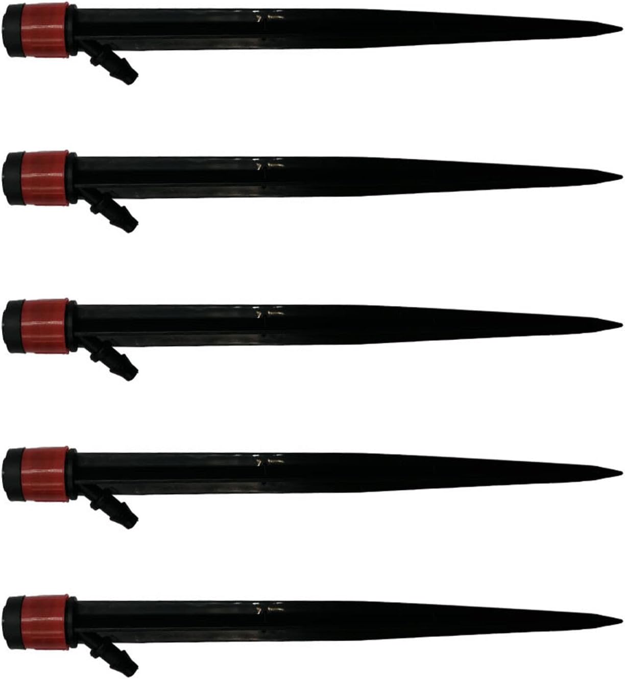 HURRISE Drip Irrigation Emitters Sprayer, Highly Efficient 360 Degree Adjustable PE Durable Drip Emitters for Irrigation System (13cm / 5.1in Red)