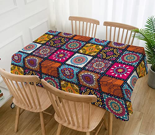 Hafangry Mandala Bohemia Tablecloth Rectangle Colorful Table Cloth For Indian Holiday Party Decoration Hippy Boho Home Kitchen Decor-60×84 Inch #TOP1