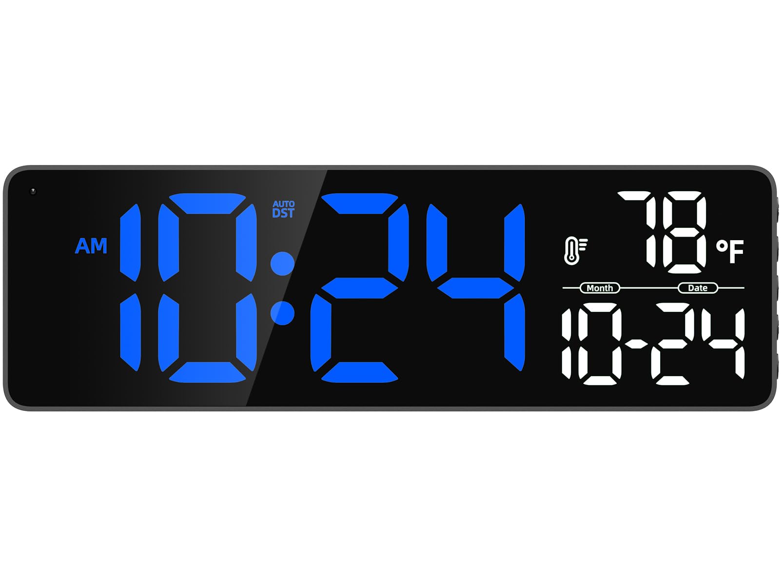 Large LED Digital Wall Clock with Date Temperature Auto-Brightness Auto-DST Big Digital Clock for Bedroom Desk Classroom Living