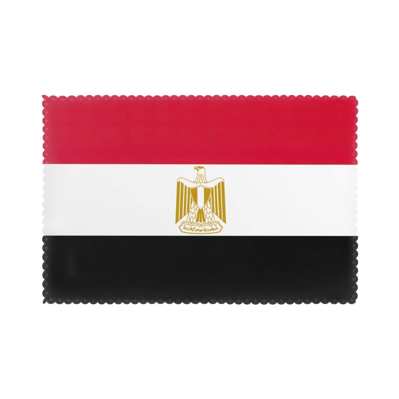 Egyptian flag Print Placemats for Dining Table Set of 6 12x18 Inch Table Mats for Party Kitchen Dining.
