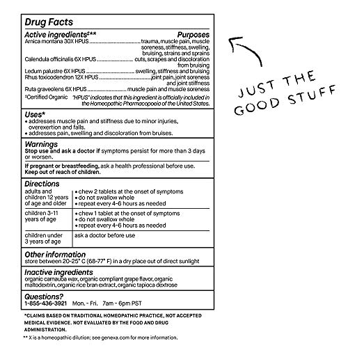 image for Genexa Arnica Pain - 300 Tablet (3 Pack) | Certified Organic & Non-GMO