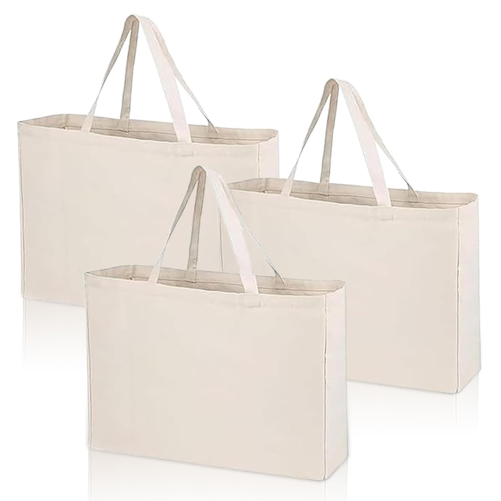RFYTDCF 3 Stück Baumwolltasche, Stoffbeutel Baumwolle Unbedr