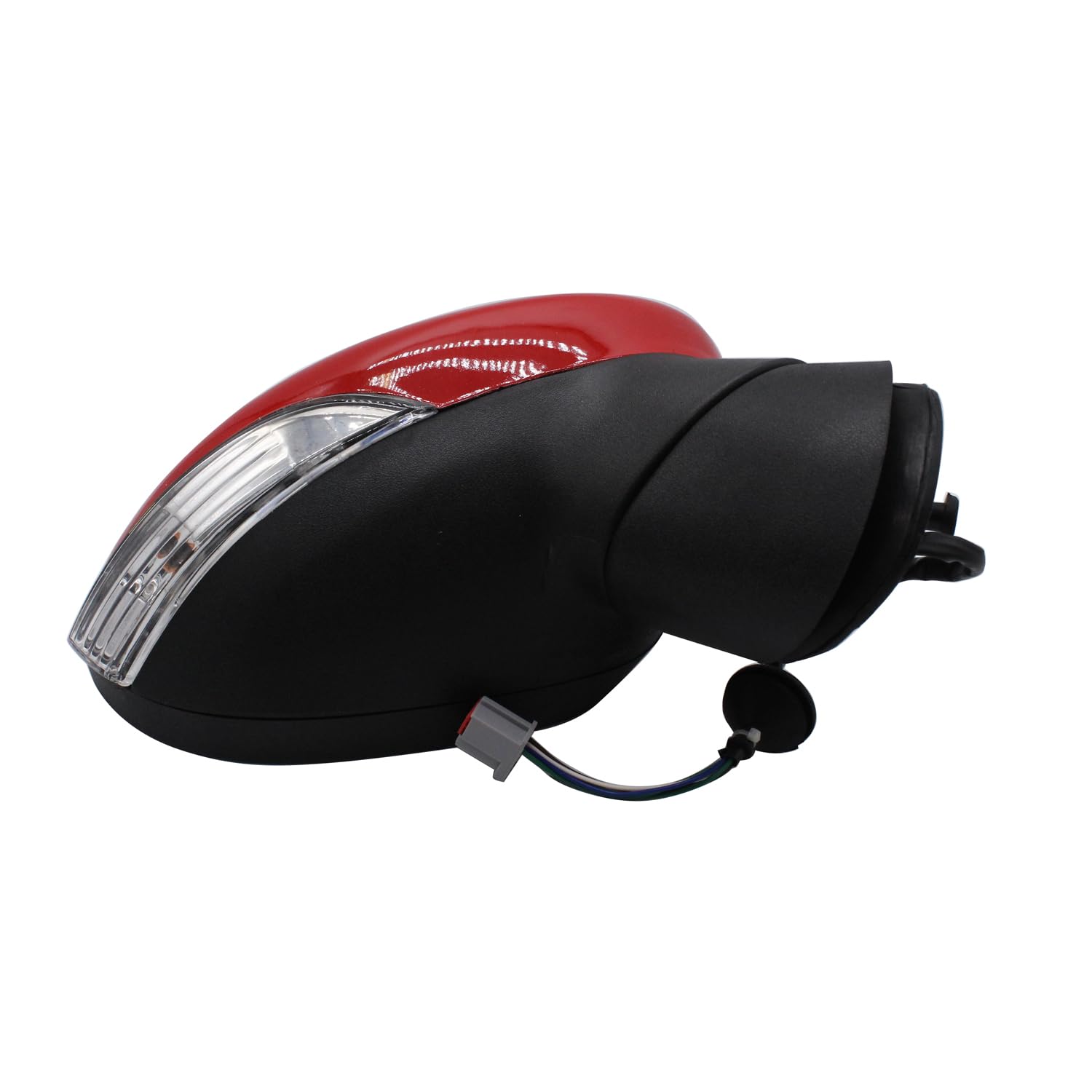 Specchietto retrovisore elettrico per porta, lato guida destro (compatibile con Fiesta MK7 2008-2012) (Rosso)