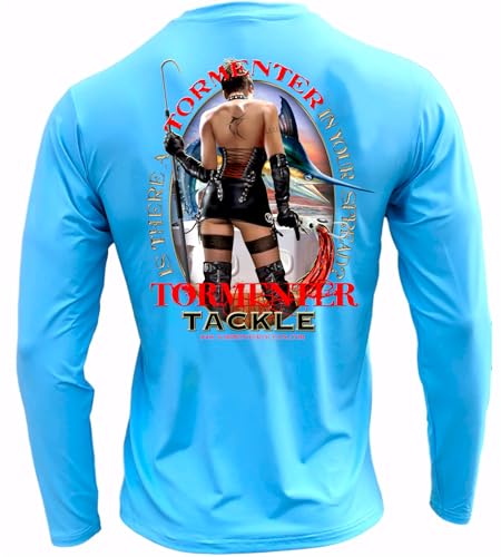 Tormenter Men's Key Largo Long Sleeve Performance Shirt, Snag Proof, SPF-50 Ocean