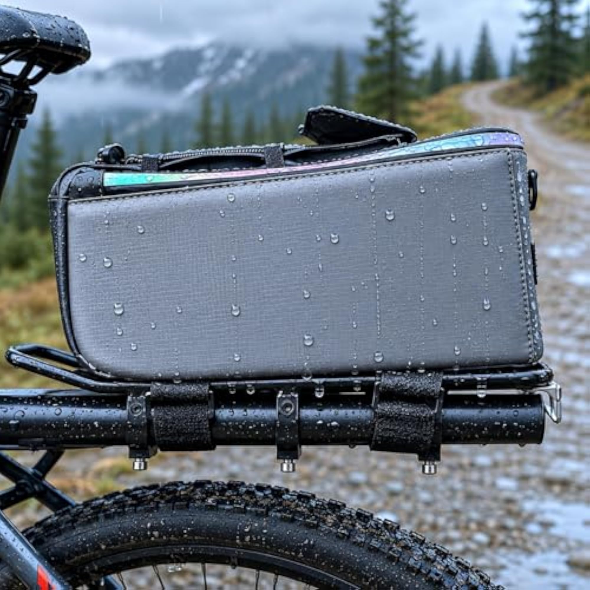 Waterproof Rear Rack Bag Structured Body Bike Trunk Bag
