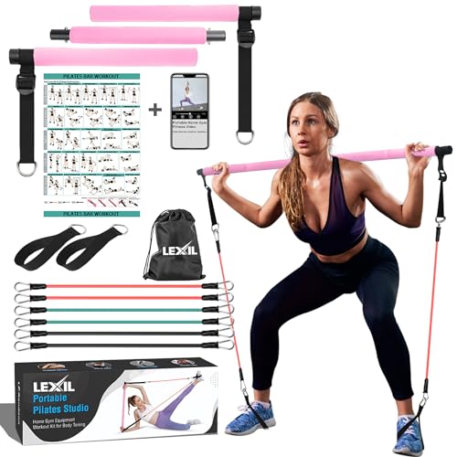 Kit de barra de pilates con bandas de resistencia, bandas de ejercicio para entrenamiento, equipo de gimnasio en casa, bandas elásticas para ejercicio, bandas de resistencia para mujeres que entrenan,
