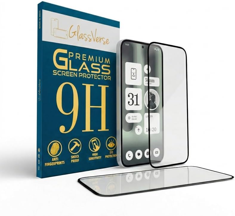 GlassVerse 9H Tempered Glass For Nothing Phone 2a Plus (PACK OF 1) with Free Installation Kit Full screen Coverage - 6.7 inch