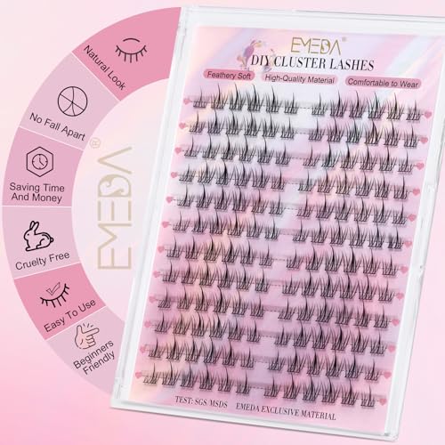 EMEDA Manga Lash Clusters Kit, Individual Lashes Wispy & Natural Cluster Lashes with Bond and Seal Tweezers - Image 2