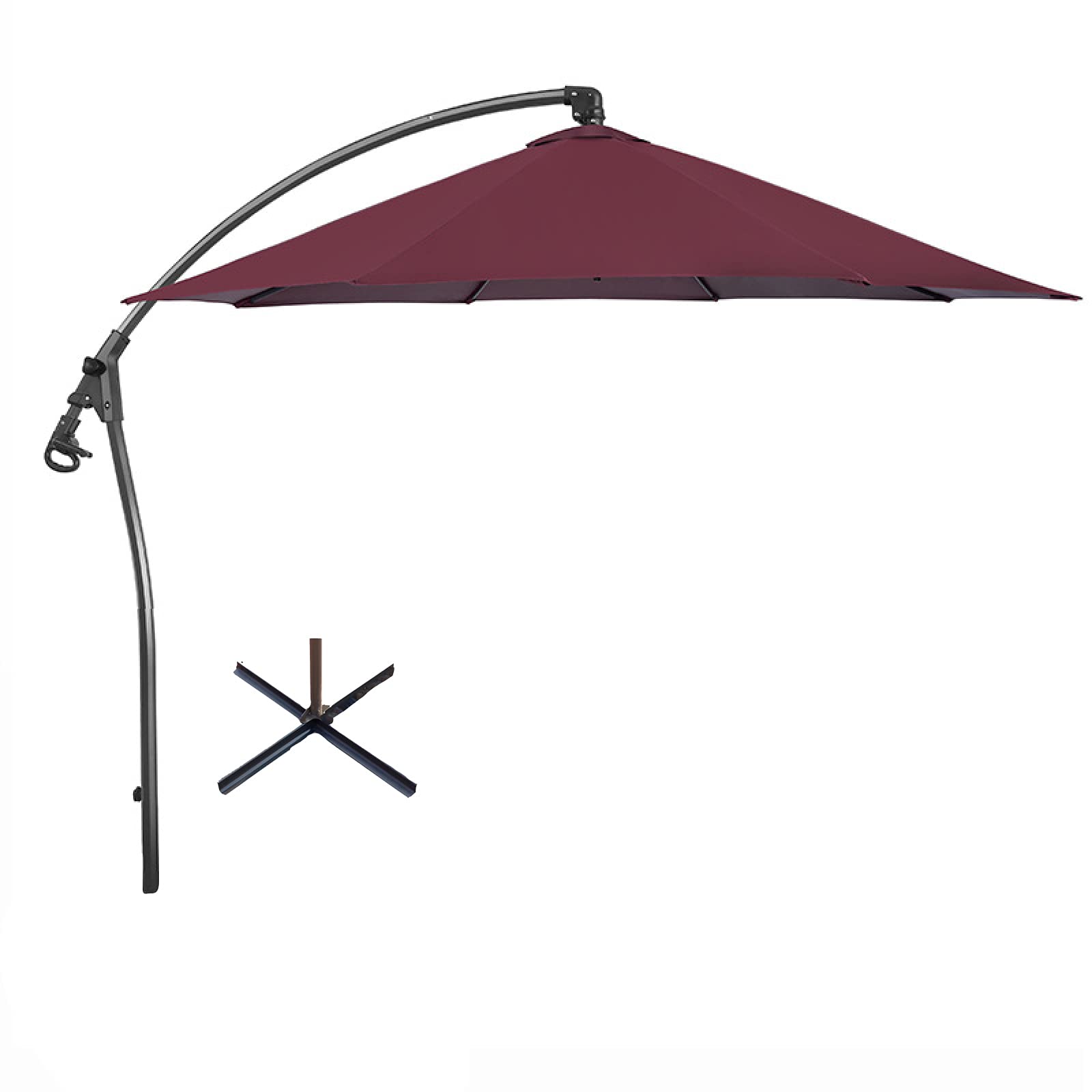 WDSOPK Patio Umbrella,Sunshade Umbrella,Outdoor Market Table Umbrellas,8 Sturdy Square Ribs For Garden, Lawn, Backyard, Pool,Red