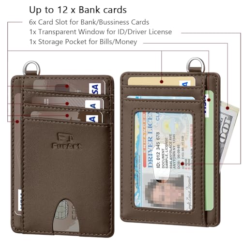 Image of FurArt Slim Minimalist Wallet RFID Credit Card Holder for Men | slim minimalist compact rfid id window thin