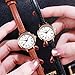 TOOCAT Fashion Women Wrist Watch, Lady Simple Leather Quartz Watches Ultra-Thin Waterproof Analog Watches for Females Student (Brown-2)