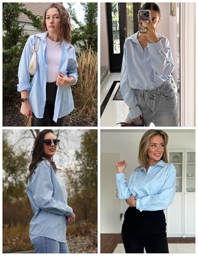 Image of IN'VOLAND Women Plus Size Button Down Shirts Long Sleeve Office Work Blouse