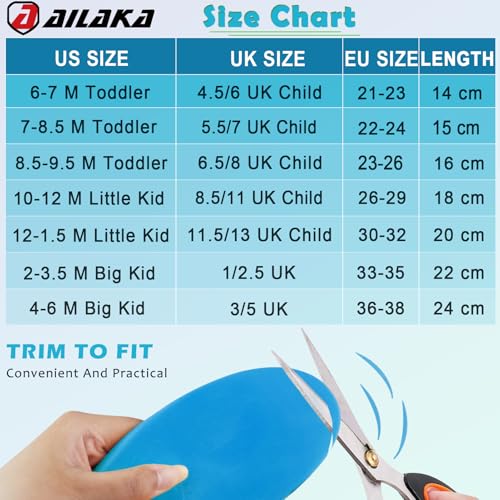 Image of Ailaka Kids Orthotic Cushioning Arch Support Shoe Insoles, Children Pu Foam Inserts for Flat Feet, Plantar Fasciitis, Feet Heel Pain Relief