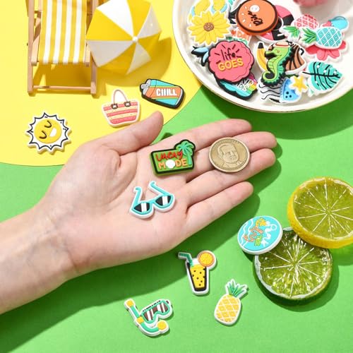 Cabochons d'été fleur et étoile de mer en plastique pour customisation - 4
