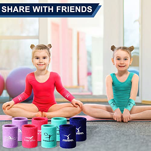 Image of Charniol 8 Pcs 4 Inch Gymnastics Wristbands for Grips Kids Wrist Sweatband Sport Polyester Cotton Wrist Band for Tennis Basketball Football Running