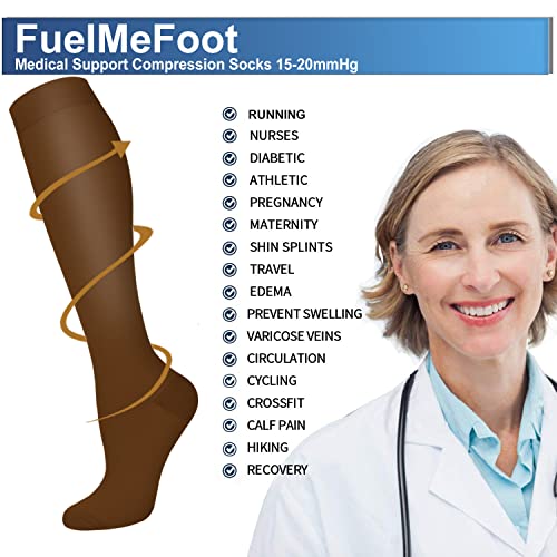 Image of FuelMeFoot 3 Pack Copper Compression Socks - Compression Socks Women & Men Circulation - Best for Medical,Running,Athletic
