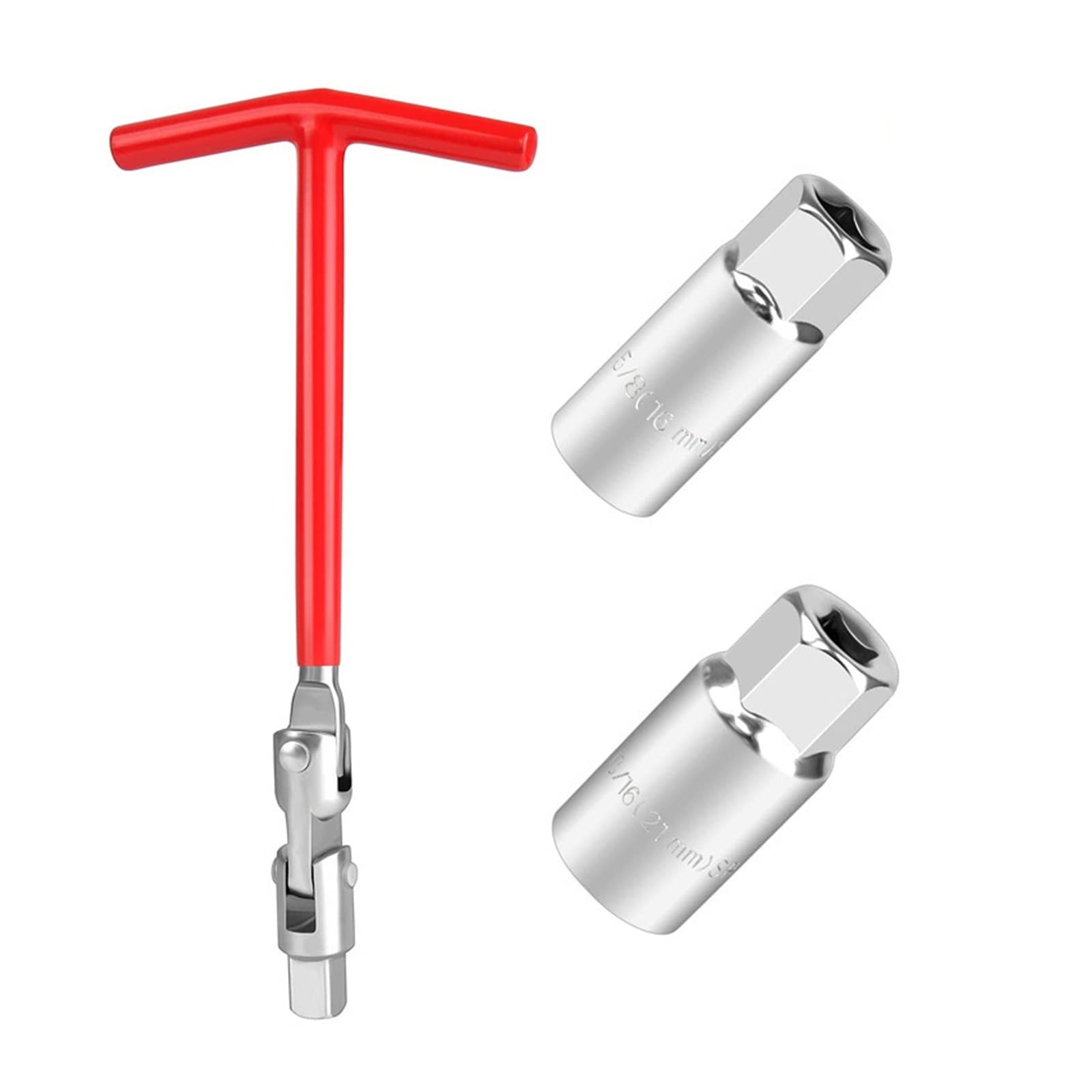 ASerZenith 3 in 1 Hand Tool Kit Socket Wrench 16Mm 、21Mm T-Handle Universal Tool Spark Plug Wrench for Reparing Socket Sockets