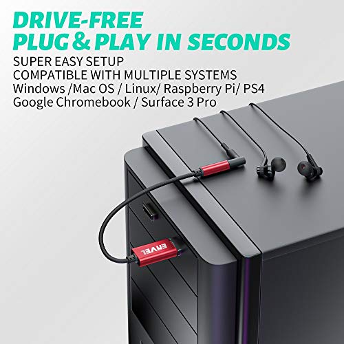 ENVEL Headset Adapter 3,5 mm Vrouwelijk naar USB Mannelijk, Ingebouwde Chip Externe Stereo Geluidskaart, TRRS 4-polige… - Image 7