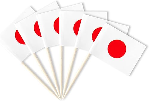 Bandera japonesa de Japón decoración de palillos de dientes en miniatura adornos pequeños para cupcakes banderas de comida para cóctel decoración