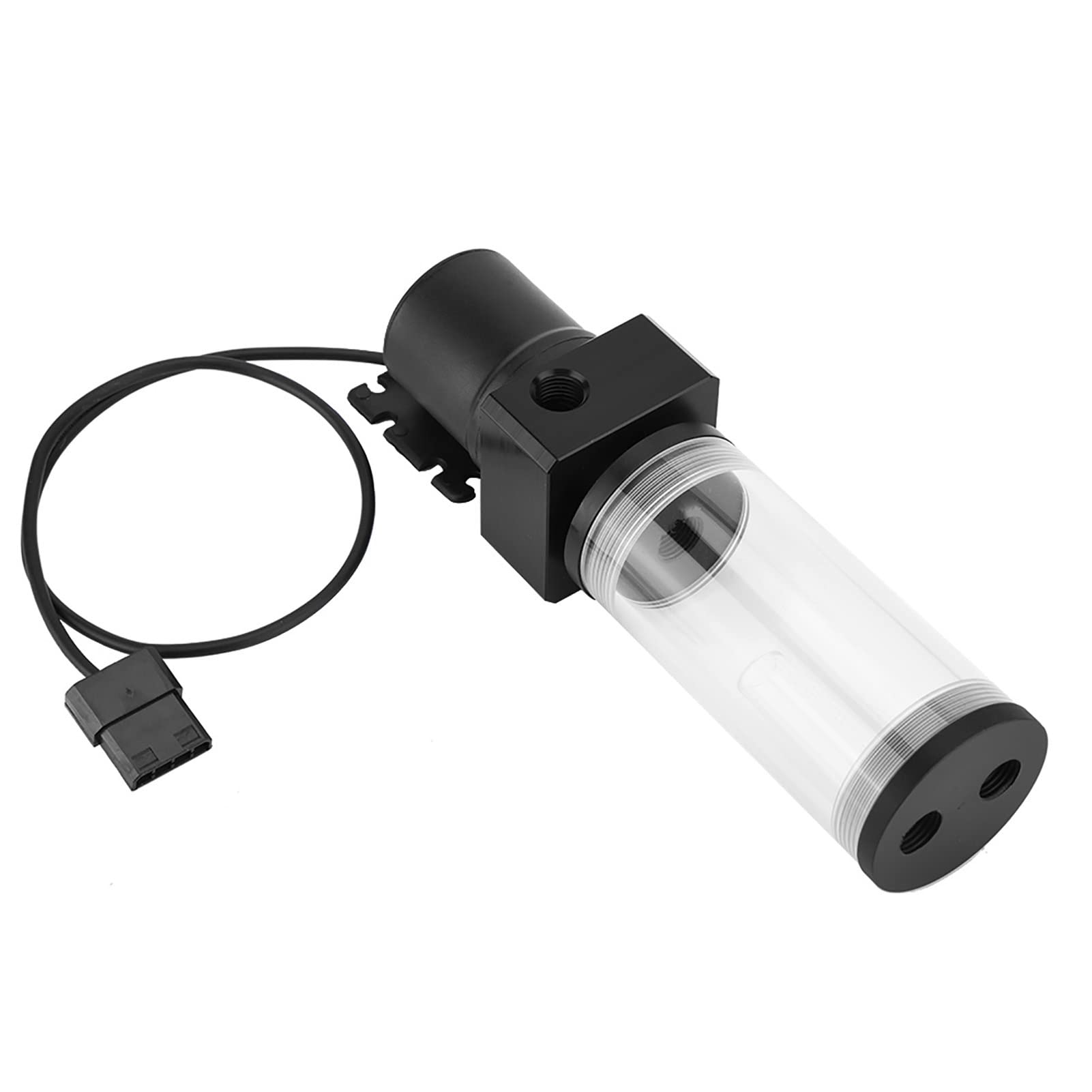 Serbatoio di raffreddamento ad acqua in acrilico con pompa integrata da 19 W, serbatoio cilindrico con filettatura G1/4 per il raffreddamento a liquido del PC, realizzato in PMMA e (110 mm)
