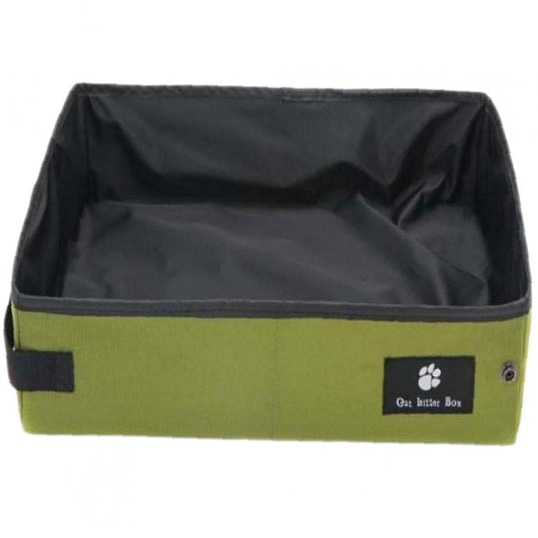 Onsinic Green Collapsible Portable Cat Litter Box Waterproof Outdoor Foldable Portable Travel Toilet For Puppy Cats Dogs Seatï¼ˆRandom Colorï¼‰