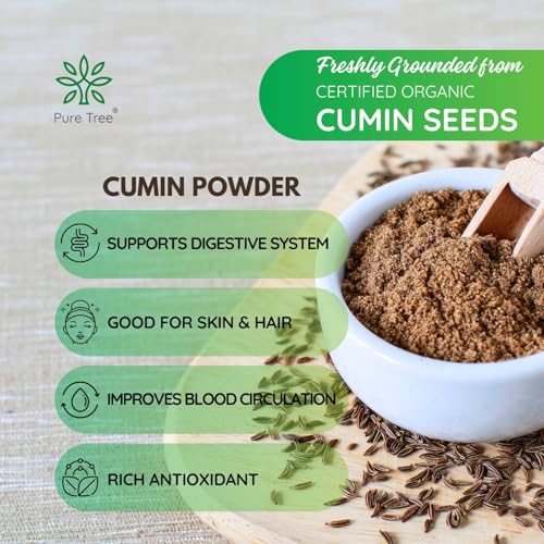 Image of Pure Tree Certified Organic Jeera Powder | 1.8 Kg / 1800 g | Jeelakarra | Zeera Powder | Cumin Powder | Boost Immunity | Adds Flavor to Curries & Veg