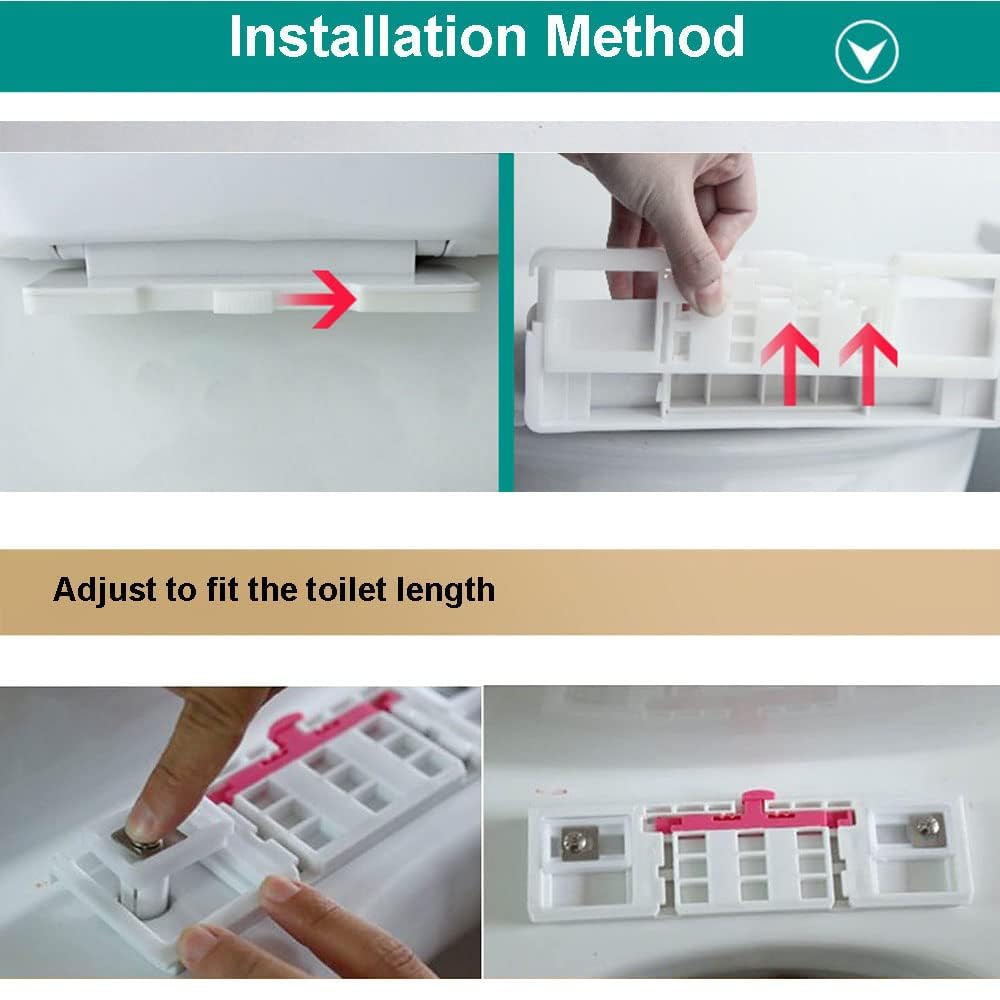 Asiento de inodoro de cierre suave con liberación rápida, bisagras ajustables de 360°, fácil de instalar, esencial para el baño blanco para el hogar de estilo contemporáneo y moderno