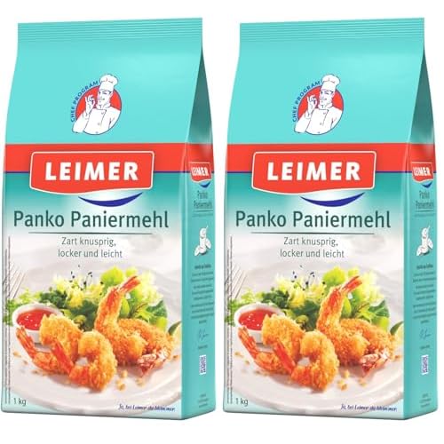 LEIMER Panko Paniermehl 1kg - Für eine zart knusprige und locker leichte Panade im Asia-Style (1 x 1kg) (Packung mit 2)