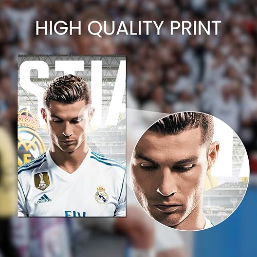 Image of Posternet Football Legend Inspired Wall Poster Set of 3 | 12 x 18 Inch Premium 170 GSM Posters | Sports Wall Art for Bedroom, Gaming Room, Office & Gym Decor | Modern Athlete Inspired Room Decoration