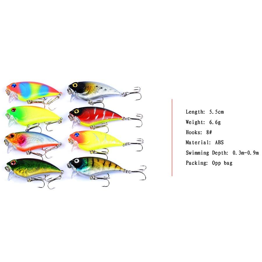 46 pièces appâts artificiels/Faux for Ensemble de leurres de pêche méné/Popper/VIB/leurres durs appâts Wobblers for brochet/pêche à la traîne mer