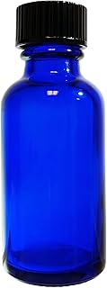 GSC International 414-01-DZ Cobalt Blue Glass Bottle with Cap, 1oz, 20/400 Neck, Dozen