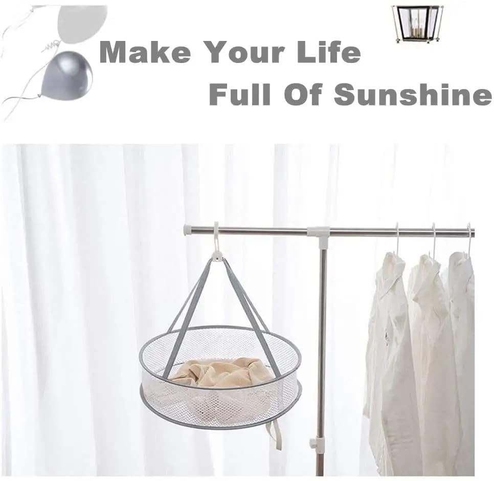 Image of Clothes Drying Rack Flat Folding Herb Drying Mesh,Single Layer Sweater Dryer with Hook for Heavy Knits,Underwear Socks