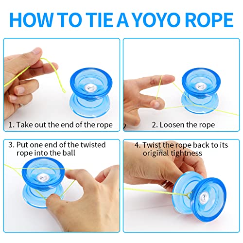 Watieoboo Yoyo Crystal Responsive Yoyo For Kids, Professional Unresponsive Yoyo For Beginner Intermediate Advanced Replacement Unresponsive Bearing For Intermediate (Clear And Blue ) #TOP4