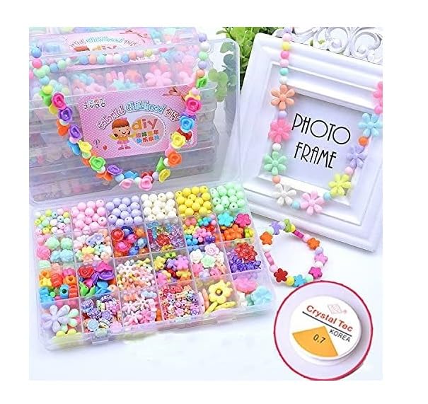 TREXEE Beads for Kids Crafts Childrens Jewelry Making Kit DIY Bracelets Necklace Hairband and Rings Craft Kits Birthday for 4, 5, 6, 7-Year-Old Little Girls-Multicolor (DIYBeadsSet-7) (B0D7ZVKLXD) Amazon Price History, Amazon Price Tracker
