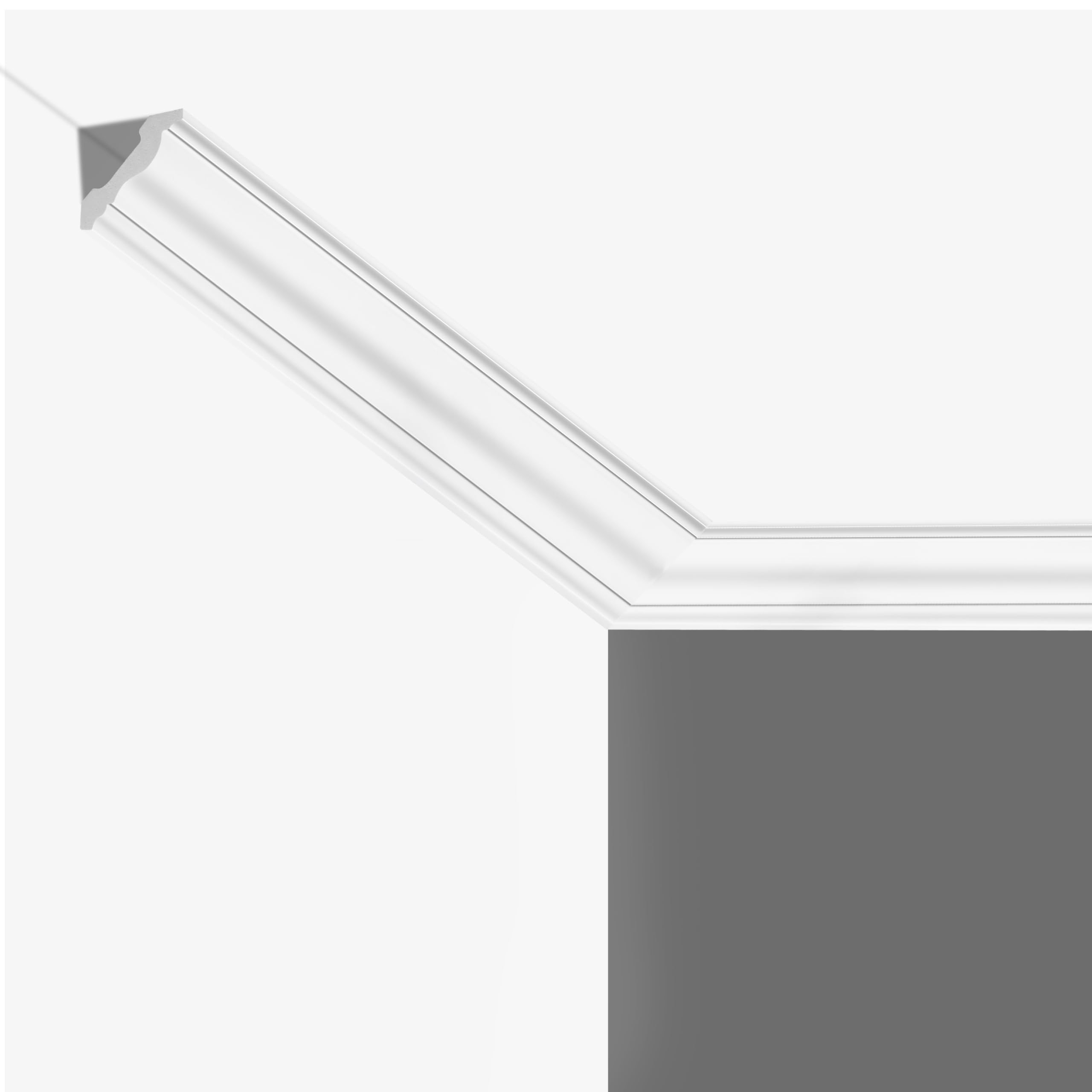 Sunnyglade 12-Pack Ceiling Crown Molding Trim, Total 43.7 Ft High Impact Finish Polystyrene Ceiling Moulding for Home Decor -Easy Installation with