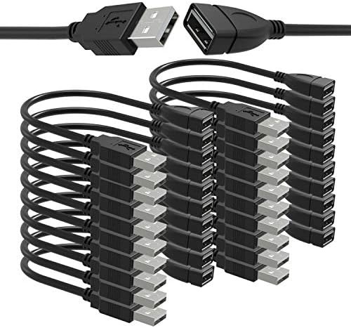 SaiTech IT 20 Pack (15cm - 6inch) Adjustable Flexible USB 2.0 Male to Female Extension Plug / Socket Adapter Cable - Worlds Shortest USB 2.0 Extension Cable