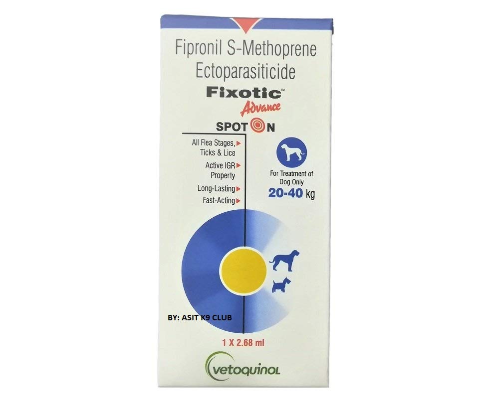Vetoquinol Fixotic Spot On 2.68ml (20kg-40 kg) by ASIT K9 Club (B07R83C69H) Amazon Price History, Amazon Price Tracker
