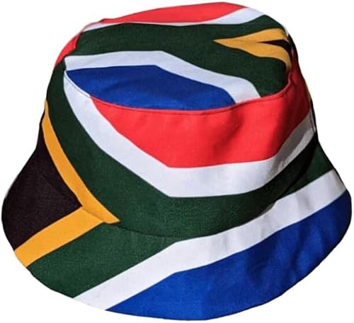 Support South Africa Proudly South African Flag Heritage Bucket Hat by Tribe Afrique Blue