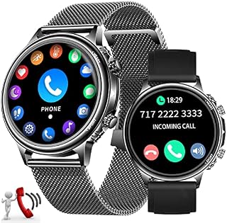 Smart Watch Make Answer Calls,Fitness Watch for Women Men with 1.32'' HD Touchscreen Voice Chat Steps Calorie Sleep Health Acitivity Notifications Smartwatch for Android iOS Phones (Metal)