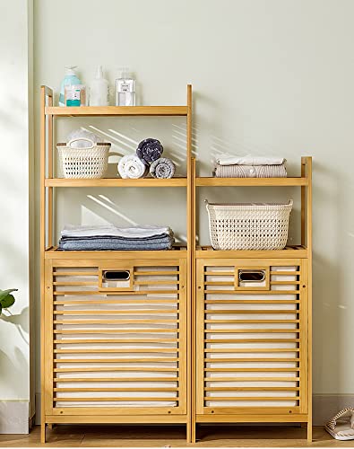 Baveke Laundry Hamper With 2-Tier Shelves And Tilt Out Basket, Laundry Baskets Organizer Hampers Bathroom Storage Shelf For Laundry Room, Bathroom, Nursery, Bedroom, Guest Room, Closet (Large) #TOP6