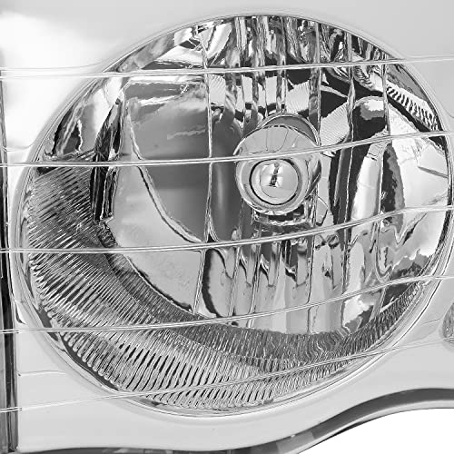 DNA MOTORING Pair Headlights Compatible with 02-05 Dodge Ram 1500 2500 3500, Left & Right, Chrome Housing Clear Corner, HL-OH-DR02-CH-CL1 - Image 4
