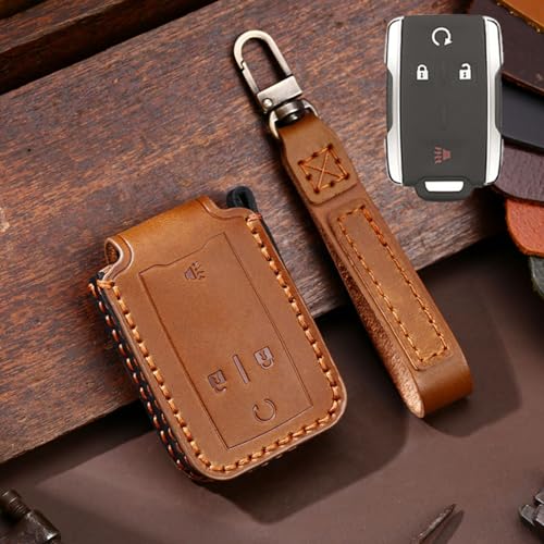 Étui pour clé Chevrolet GMC coque de protection fob en cuir SUFC noir