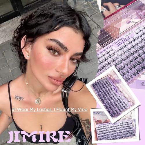 Image of Spider Breeze Lash Clusters Wispy Eyelash Clusters CC Curly Natural Lashes Clusters Fluffy Cluster Eyelash Extensions Natural Look 8-14MM Short Cluster Lashes for Clean Baddie Makeup Look by JIMIRE