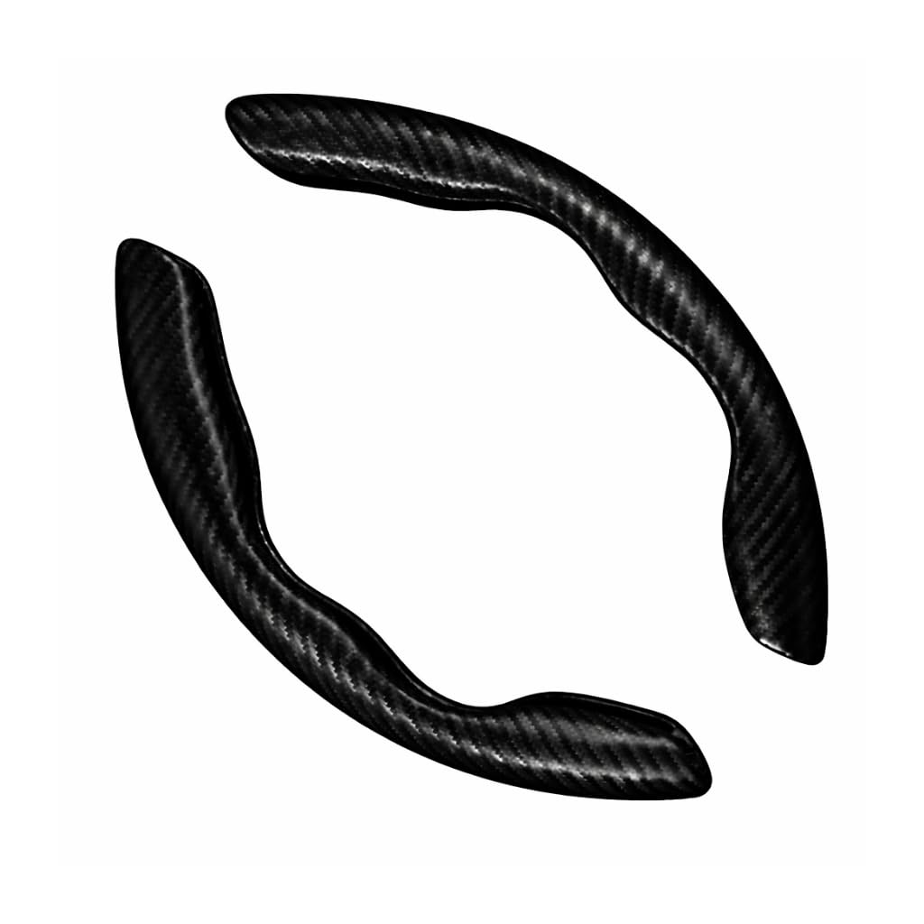 High Life Carbon Fiber Steering Wheel Grip Cover | Anti-Slip Textured Handle | Heat Resistant & Sweatproof Car Steering Grip Pads (Black)