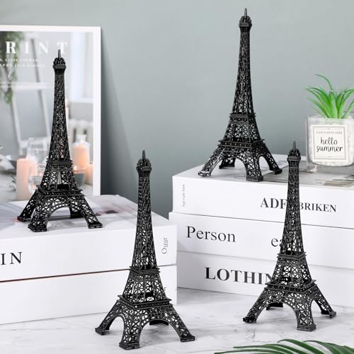 Set 4 Figuras Estatua Torre Eiffel Negro 7 Pulgadas