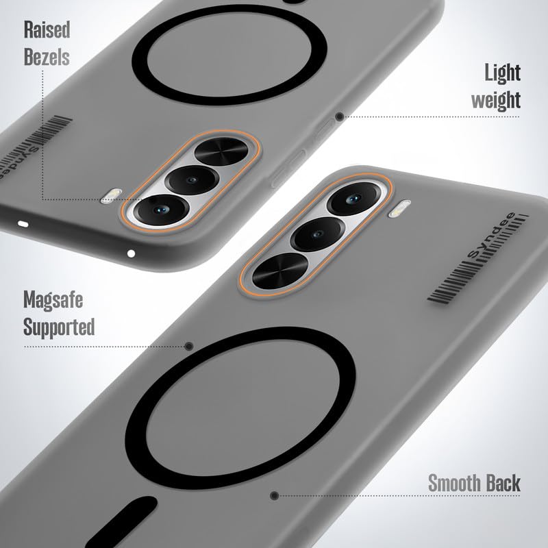 Image of Mr. Case Back Cover for Realme P4x 5G Sleek Frosted Translucent Back Only Compatible with Wireless Magnetic Accessories | Anti-Scratch Shockproof Phone Case - Black