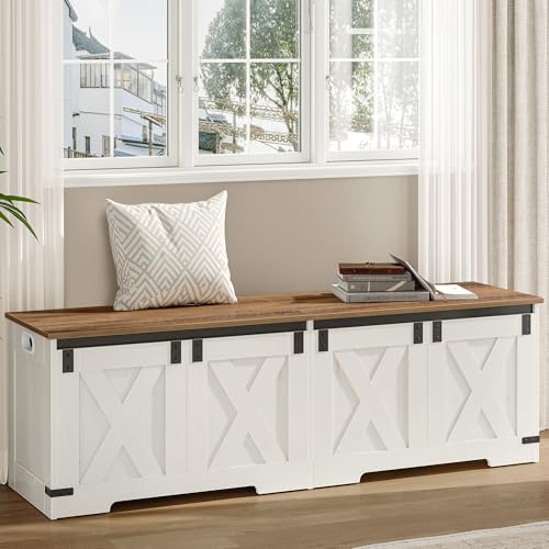 Hzuaneri Banc de Rangement, Coffre de Rangement, Coffre pour Couvertures, 2 Charnières Stables, 40...
